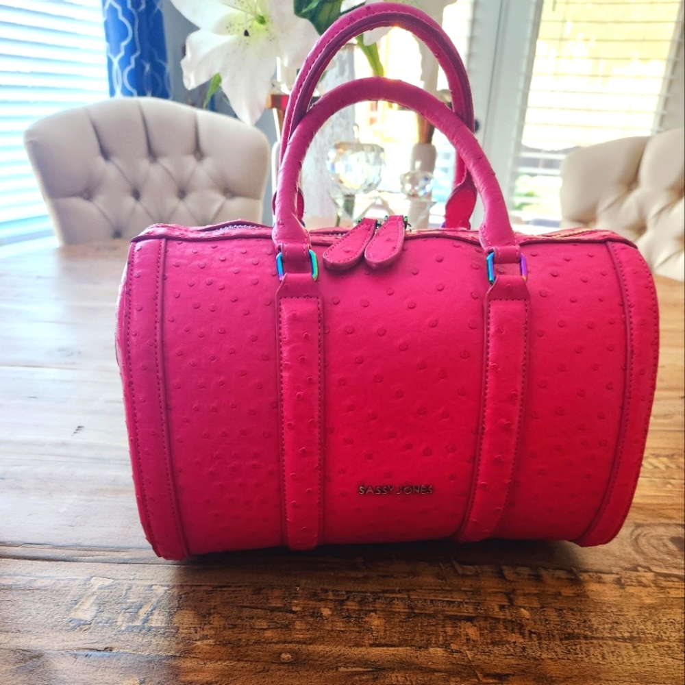 Sassy Jones Dottie Handbag(HSN) Hot Pink